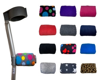 Crutch Handle Padded Fleece Covers - Choice of Colours