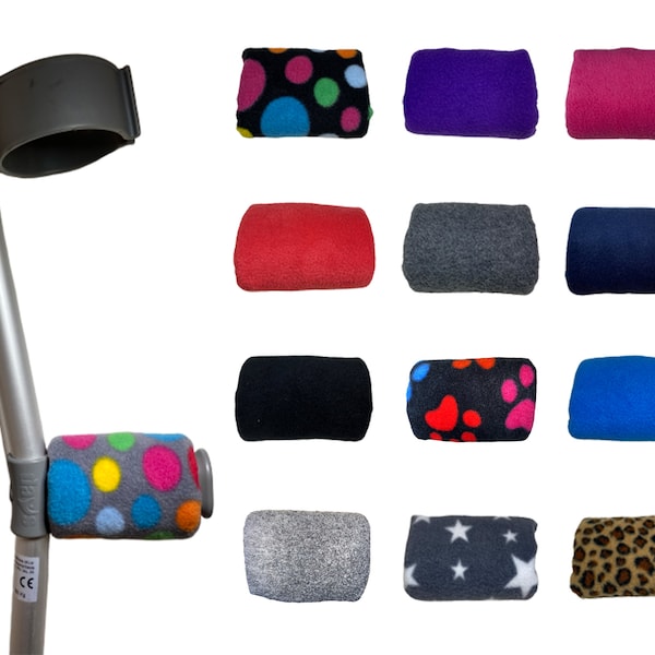 Crutch Handle Padded Fleece Covers - Choice of Colours