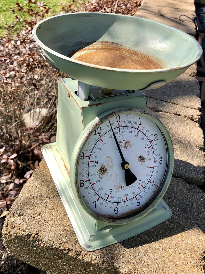 Rustic Green Kitchen Scale Vintage Farmhouse Image 0