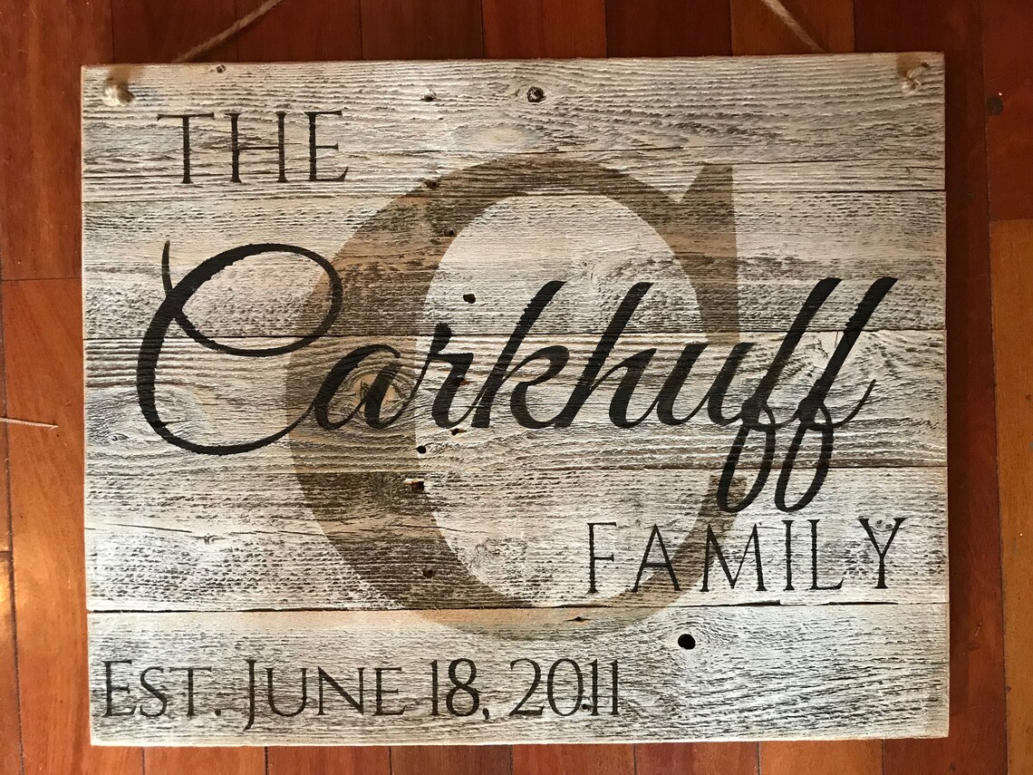 Wood last Name Sign Personalized Wedding Gift Pallet Last Etsy