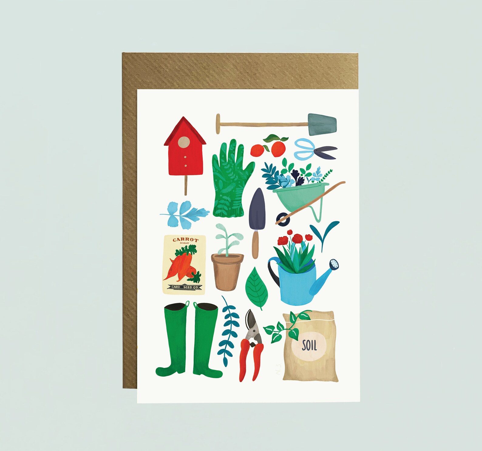 Gardening Card Greetings Card Gifts for Her Female Etsy