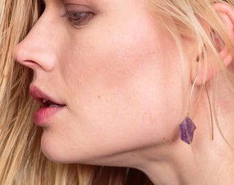 Goldfield Raw Quartz Threader Earrings: Dainty Dangle Jewelry