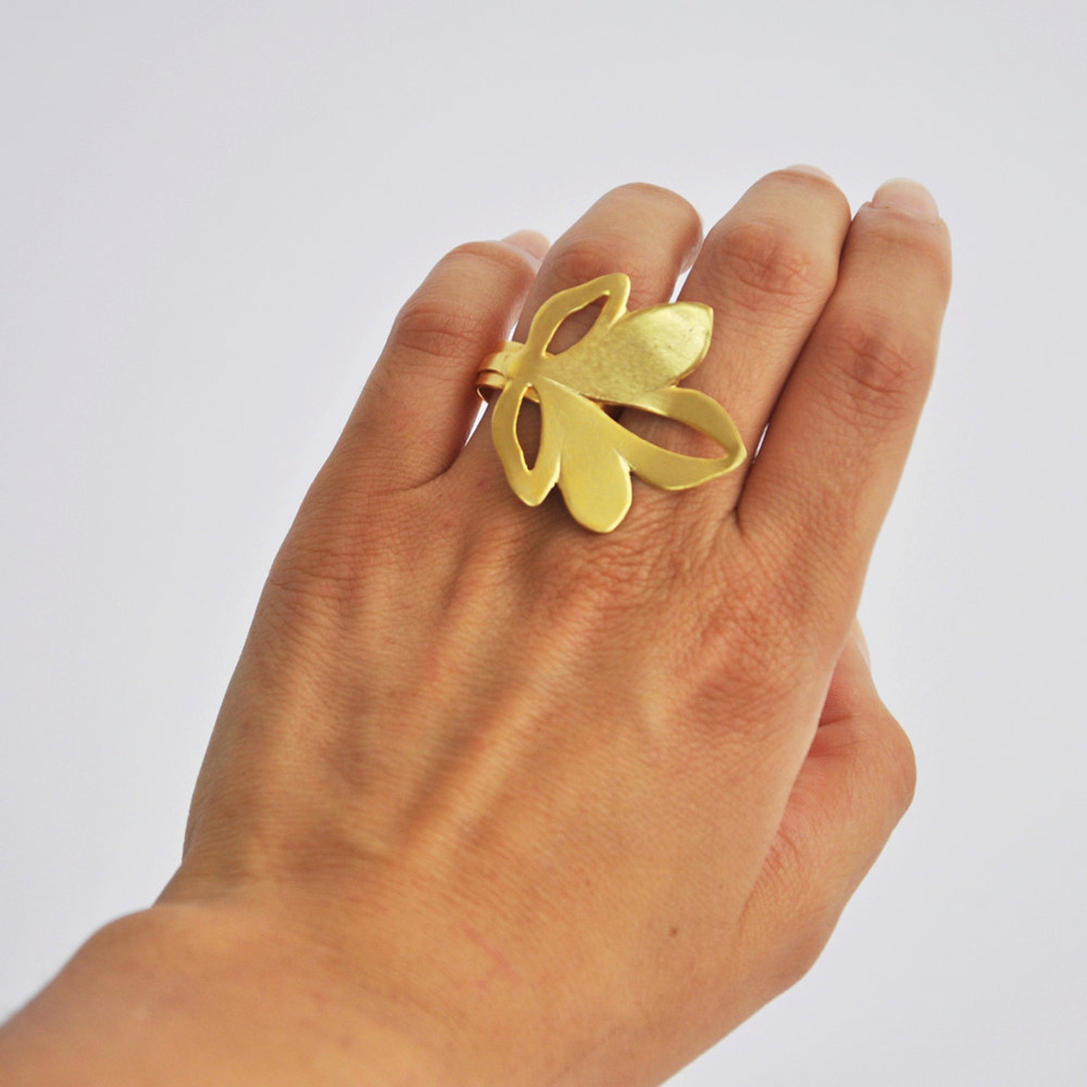 Gold Leaf Ring, Gold Leaf Jewelry, Nature Ring, Gift for Her, Woodland ...