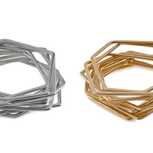 Set of 5 Geometrical Bangles Bracelet, Modern Bangles, Women Bracelet- Meshushe.