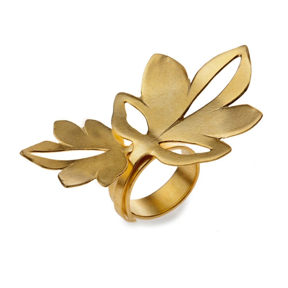 Sculptural Statement Ring, Large Gold Ring, Statement Jewel, Handmade
