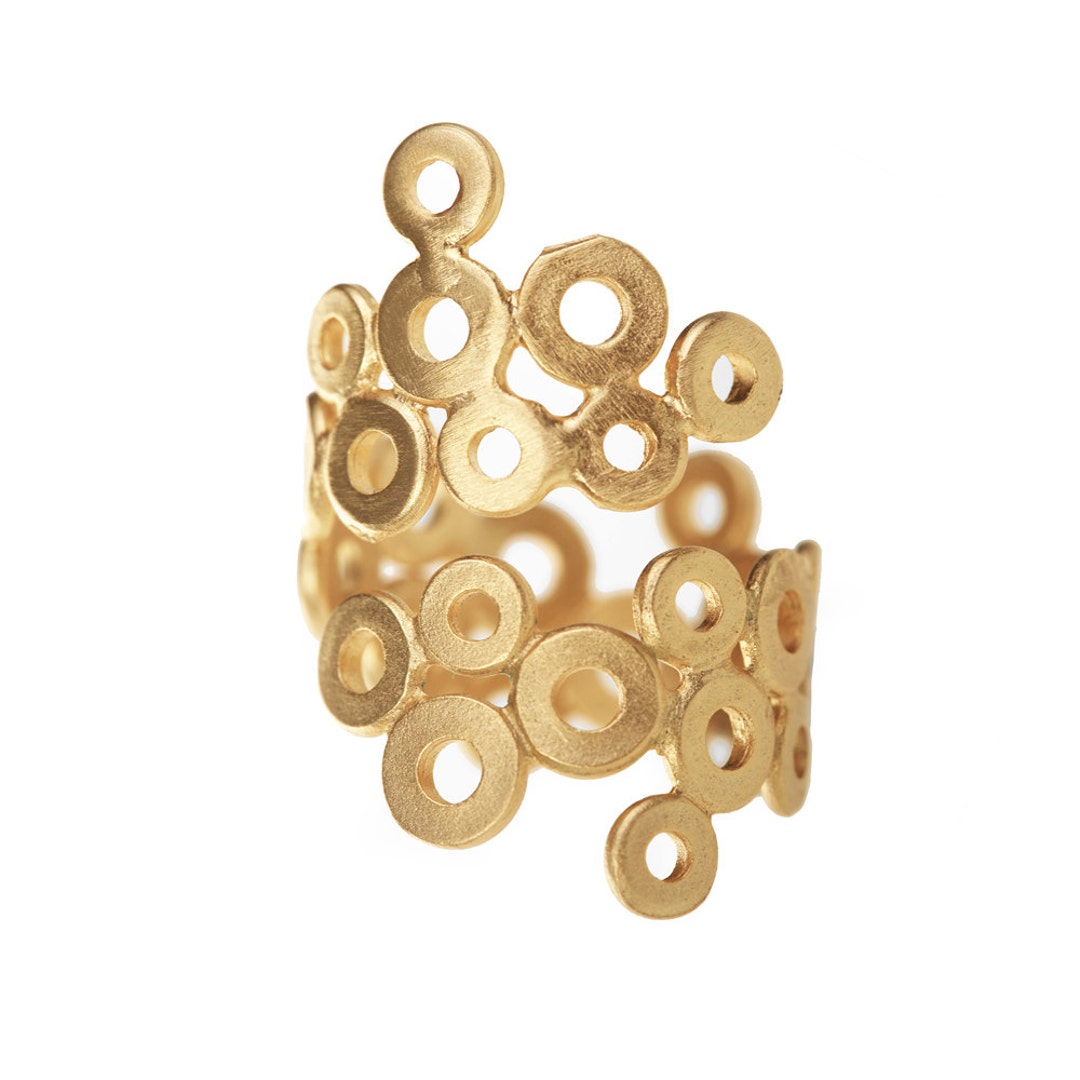 Gold Circles Ring Bubbles Ring Infinity Ring Wrap Around Etsy