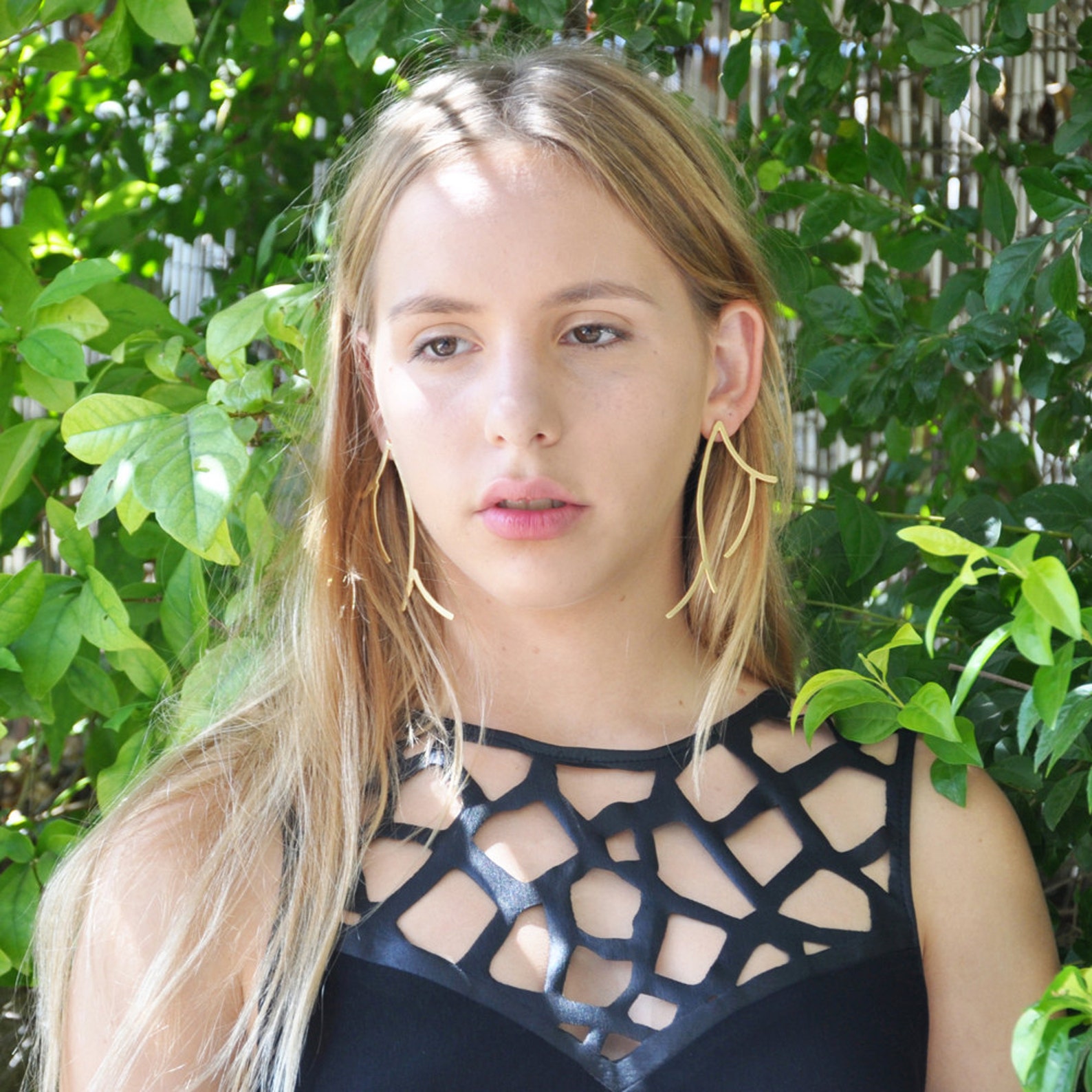 Fashion Earrings, Gold Stud Earrings, Long Earrings, Contemporary