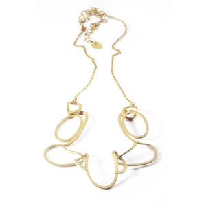 Runway Schmuck, Statement Gold Halskette, Abstrakte Halskette, Geometrische Halskette, Moderne Halskette, Boho Schmuck, Große Urban Halskette