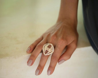 Silver Ring, Statement Ring, Cocktail Ring, Sterling  Silver ring, Contemporary Statement Ring, Concha.