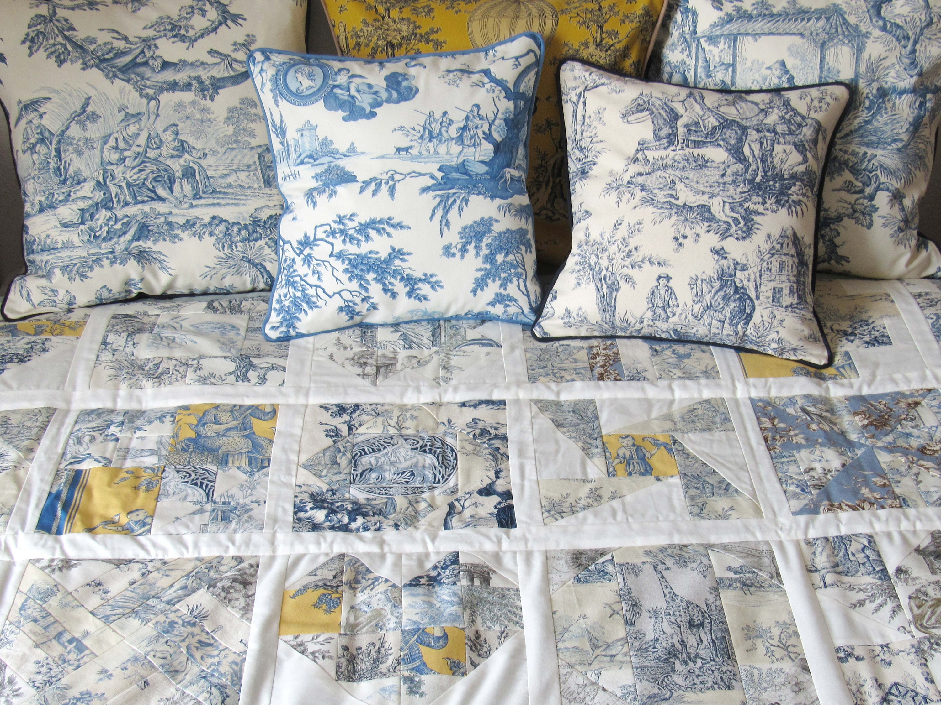 Toile De Jouy Quilt, Classic Heritage Bedspread, Historic Narrative Print,  Country House Style - Etsy, image size:3000x2250