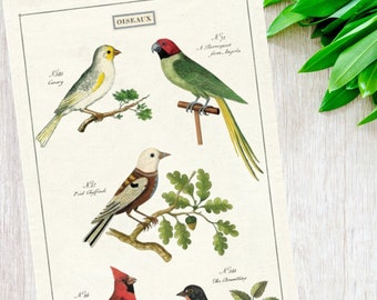 Birds Kitchen Towel | Bird Towel | Birds Tea Towel | Bird Flour Sack Towel | Bird Print | Bird Kitchen Towel | Birds Tea Towel | Birding