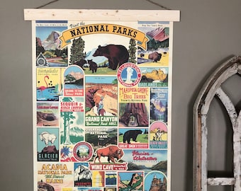 National Parks Art Collage Poster