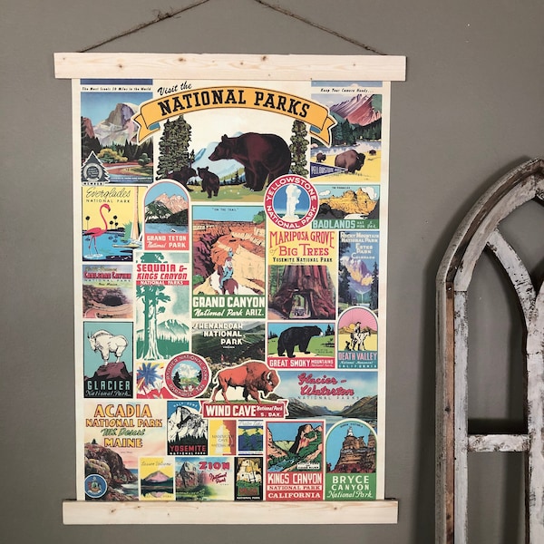 National Parks Art Collage Poster