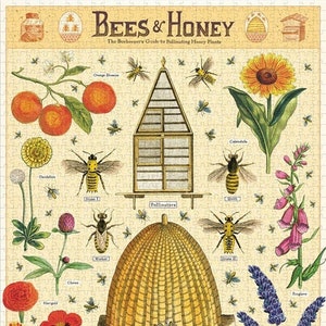 Bees Puzzle | 1000 Piece Puzzle | Bees and Honey Puzzle | Jigsaw Puzzle | Art Puzzle | Puzzle for Adults | 1000 Pieces Puzzle Box | Bee