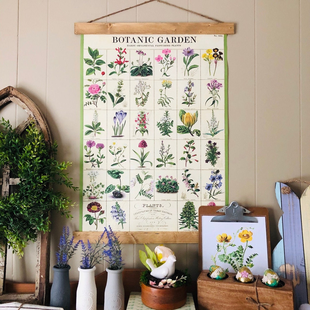 Flower Print Floral Garden Wall Art Floral Print Vintage Flowering