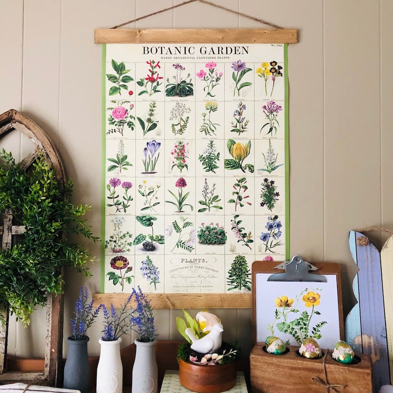 Flower Print | Floral Garden Wall Art | Floral Print Vintage ...