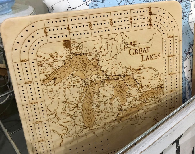 3 Player Cribbage Board Walnut Maple Cherry Personalize Etsy Canada