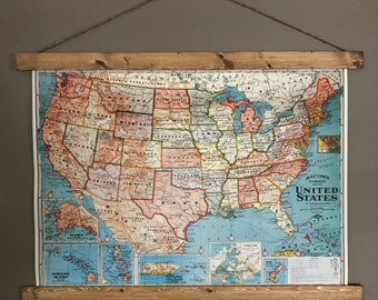 United States Map | United States of America Map Poster | Travel Map | USA Map Print | Map of the US | USA Wall Art | Travel Decor Art| 1960