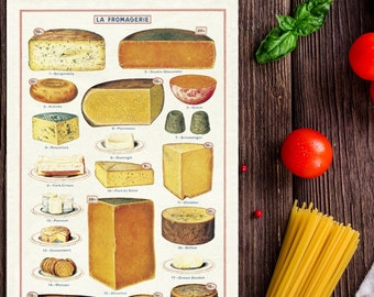 Cheese Kitchen Towel | Cheese Towel | Cheese Tea Towel | Cheese Flour Sack Towel | La Fromage Towel | Cheese Lover | Gift for Cook