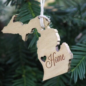 Michigan Ornament Michigan Christmas Ornament Michigan Tree Ornament Michigan Christmas Gift Christmas Gift Stocking Stuffer Gold