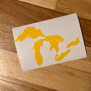 Pegatina de vinilo de los Grandes Lagos Amarillo