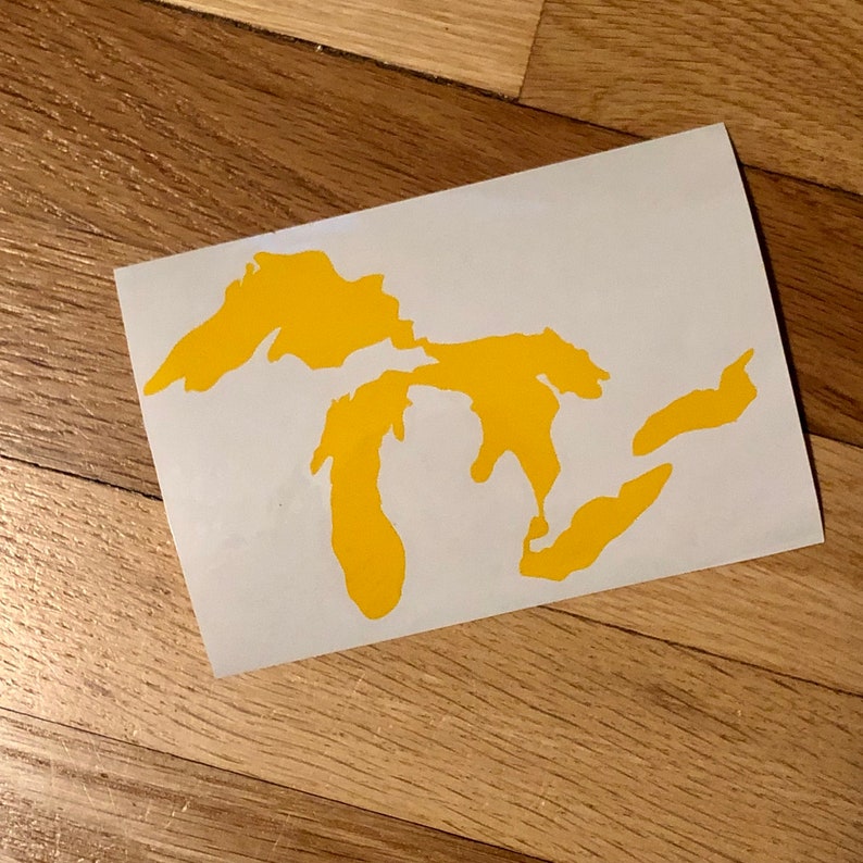 Pegatina de vinilo de los Grandes Lagos Amarillo