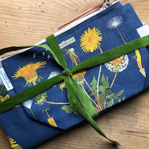 Coffret cadeau pissenlit | Ensemble de toiles pissenlit | Sac fourre-tout pissenlit | Emporter tout le pissenlit | fourre-tout en toile | Sac réutilisable | Cottagecore