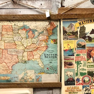 United States Map Poster from the 1960s Print+Hanger:Reclaim