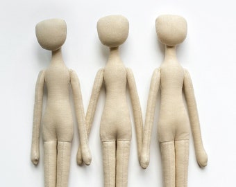 3 Blank doll bodies 10.8", blank rag doll, ragdoll body.soft doll,the body of the doll made of cloth Mother's Day