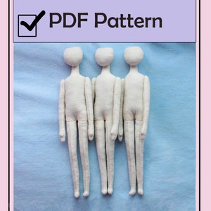 PDF Pattern man body 10.6", WITHOUT DESCRIPTION  , cloth doll body rag doll patterns soft doll pattern