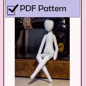 Modello per bambola di stoffa da 12,5" in formato PDF, SENZA DESCRIZIONE, modelli per bambole di pezza, modello per corpo di bambola, modello per bambola morbida, modello per bambola di stoffa. Regalo di Halloween.