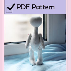 PDF, Doll body Pattern 9.3&quot;, Soft Doll Pattern, Cloth Doll Pattern, Gift