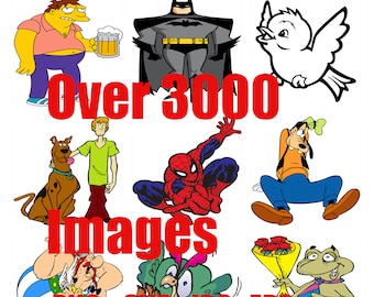 Cartoon bundle SVG, over 3000 images Cartoon cut designs, SVG, PNG, Eps, Jpg, Cartoon characters, Digital download.