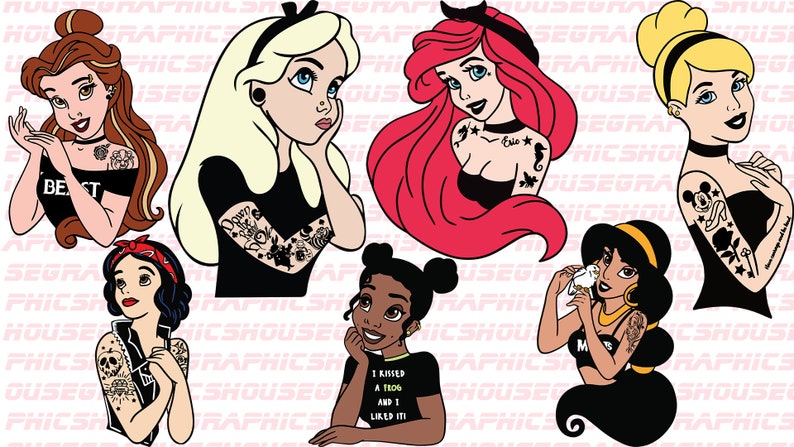 Download Paquete de Disney Punk Princess. SVG PNG. Multicapa. | Etsy