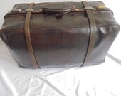 French large vintage leather travel bag travel bag suitcase bag decoration bag doctor bag