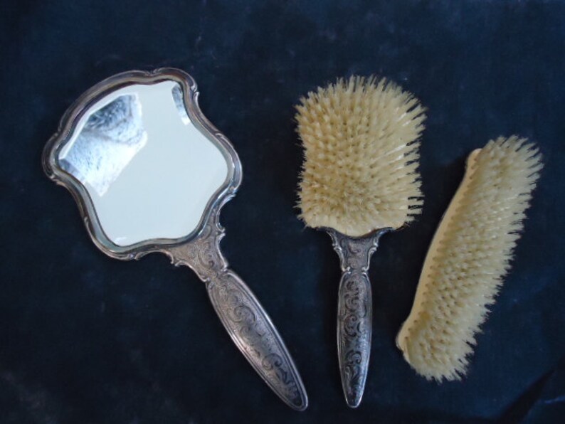Vintage Dressing Table Set/beauty Set/ Mirror/brushes/shabby Etsy