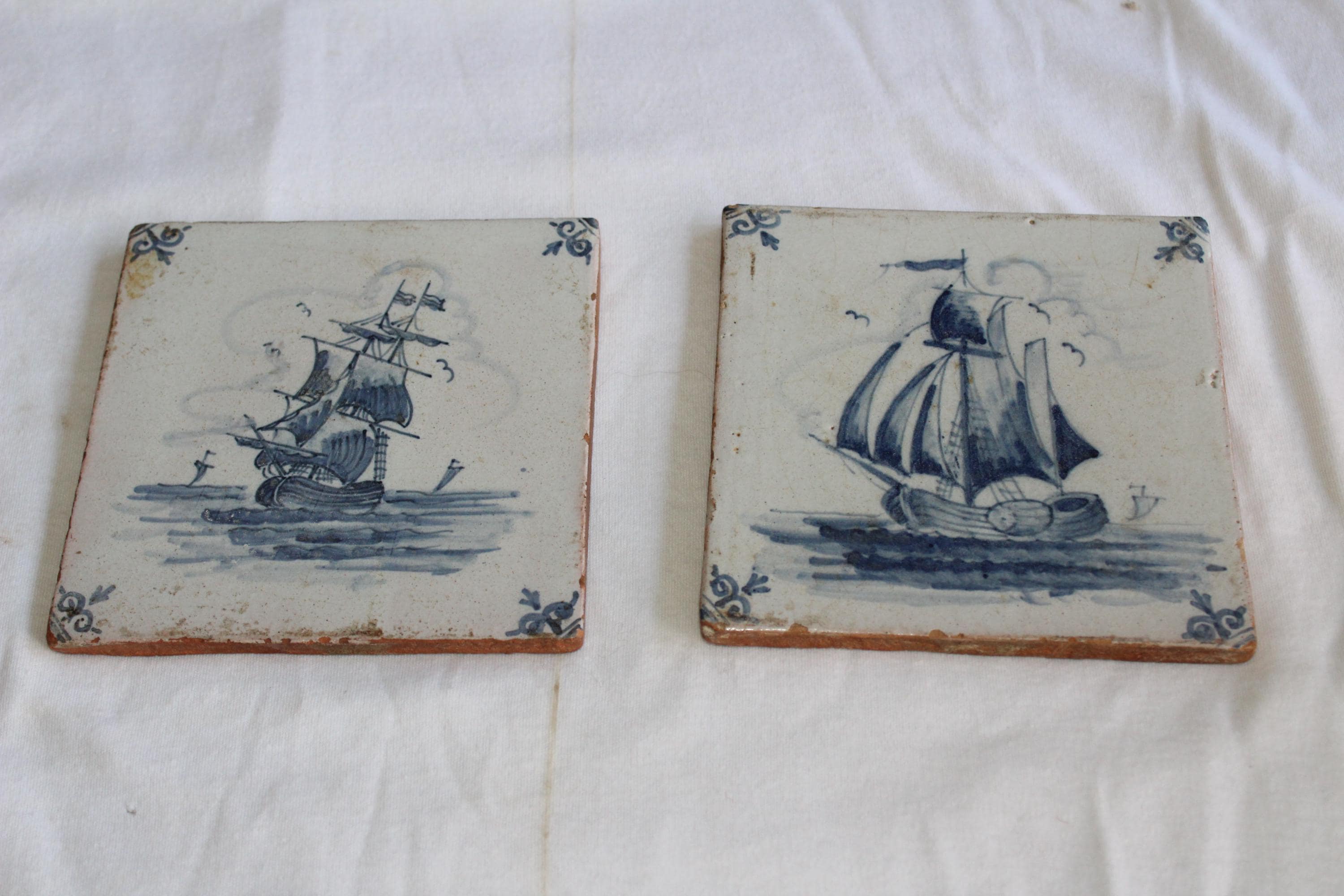 アンティーク オランダ デルフト焼のタイル 馬に乗った騎士