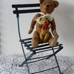 Chaise de bistrot pour enfants vintage brocante française / chaise pliante / chaise de jardin / curiosités françaises / mini chaise de bistrot en métal / chaise à bouton-pression / chaise