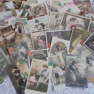 Postales francesas antiguas/Lote de 43 postales francesas, circa 1910-1912