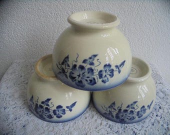 2 large antique beautiful coffee bowls/House Interior/retro vintage coffee bowl/cafe au lait bowl/comptair pottery