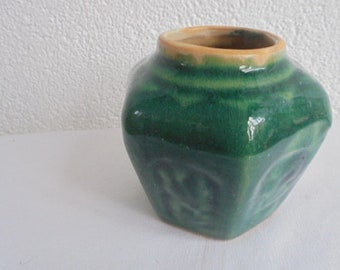 tarro de jengibre chino antiguo/tarro de jengibre verde/tarro de jengibre chino/cerámica esmaltada verde/tamaño grande