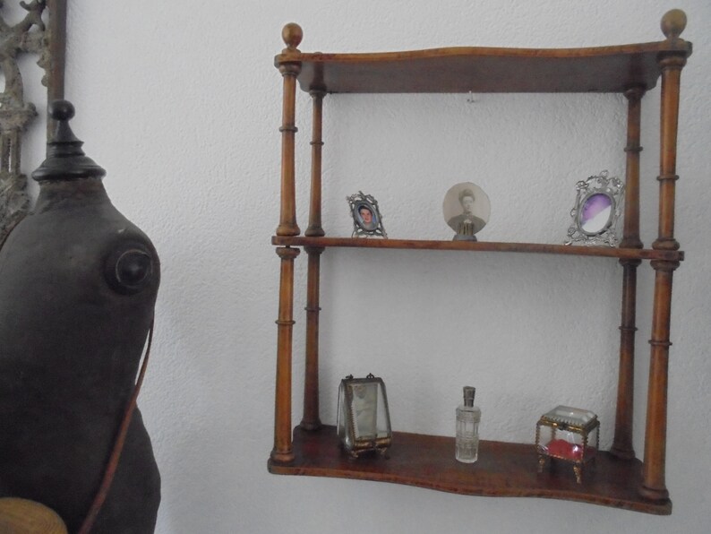 French Antique Decorative Shelving Unit Of Walnut Etsy