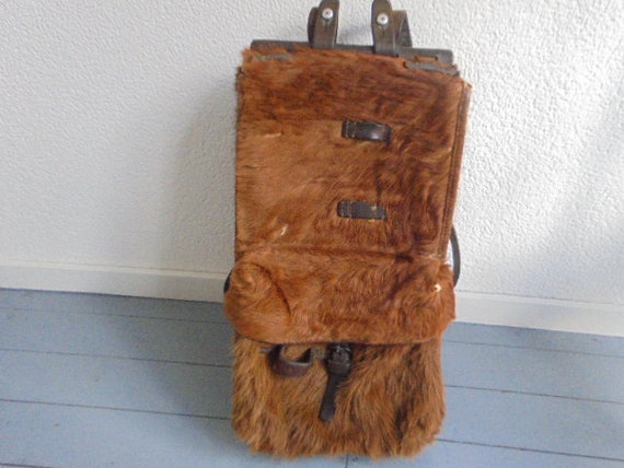 Zwitzerse vintage leger rugzak 1955 militaire tas koffer van bont en leder militaire zwitzerse tas originele karli glarus rugzak Etsy Nederland