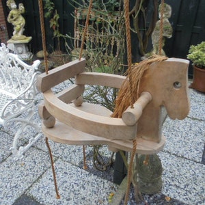 vintage wooden swing/horse swing/swing with back support in horse model image 1