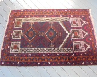 antique persian rug hand knotted carpet/baluch rug/Oriental antique dressing