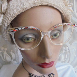 French vintage haute couture glasses frame / French design from the 80s / fashionably oversized