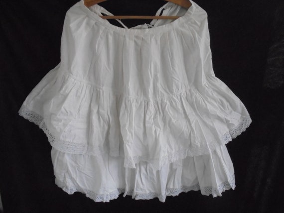 antique French cotton petticoat/petticoat with Dr… - image 1