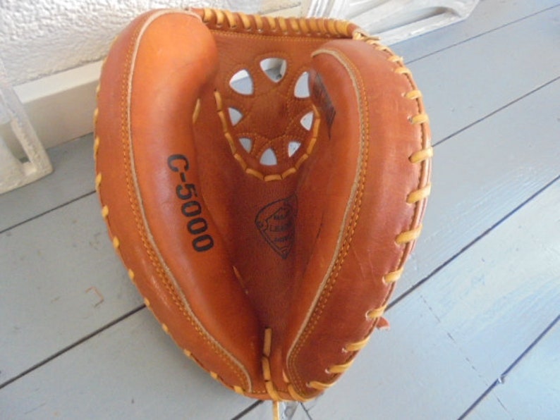 Vintage Brown Leather Baseball Glove NSG / Major League Model Etsy