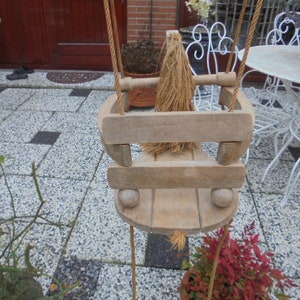 vintage wooden swing/horse swing/swing with back support in horse model image 3