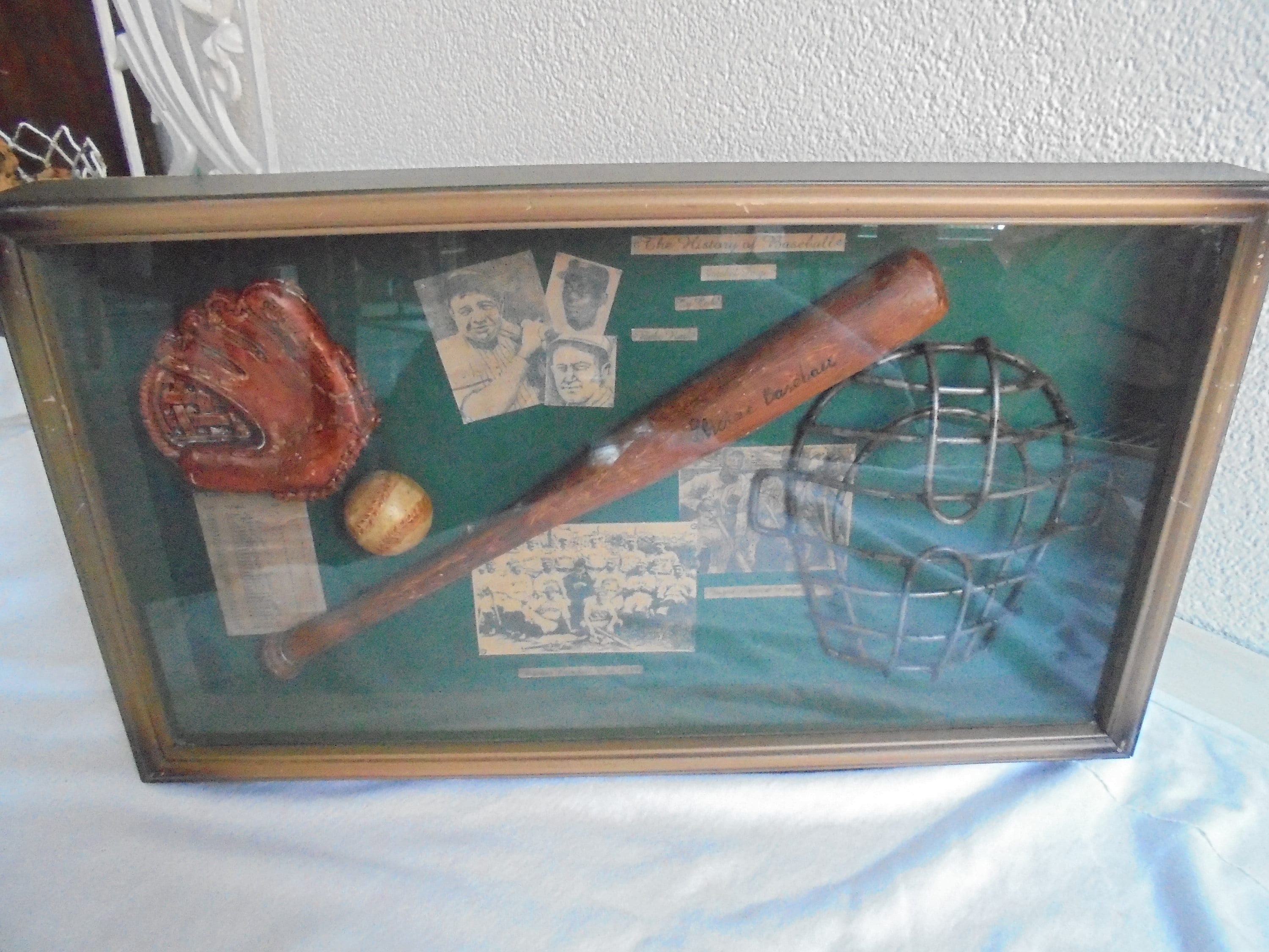 vintage base ball display casehistoty of base ballbase-ball is to collect the glass  case showcase cabinetbase  ball  history 1903-1933